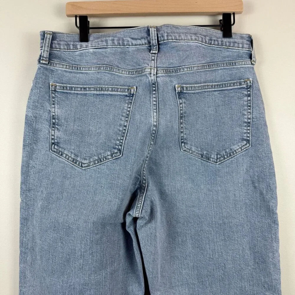 Gap Jeans Women 32 14 Tall Blue Denim Light Wash Kick Fit High-Rise Straight NWT